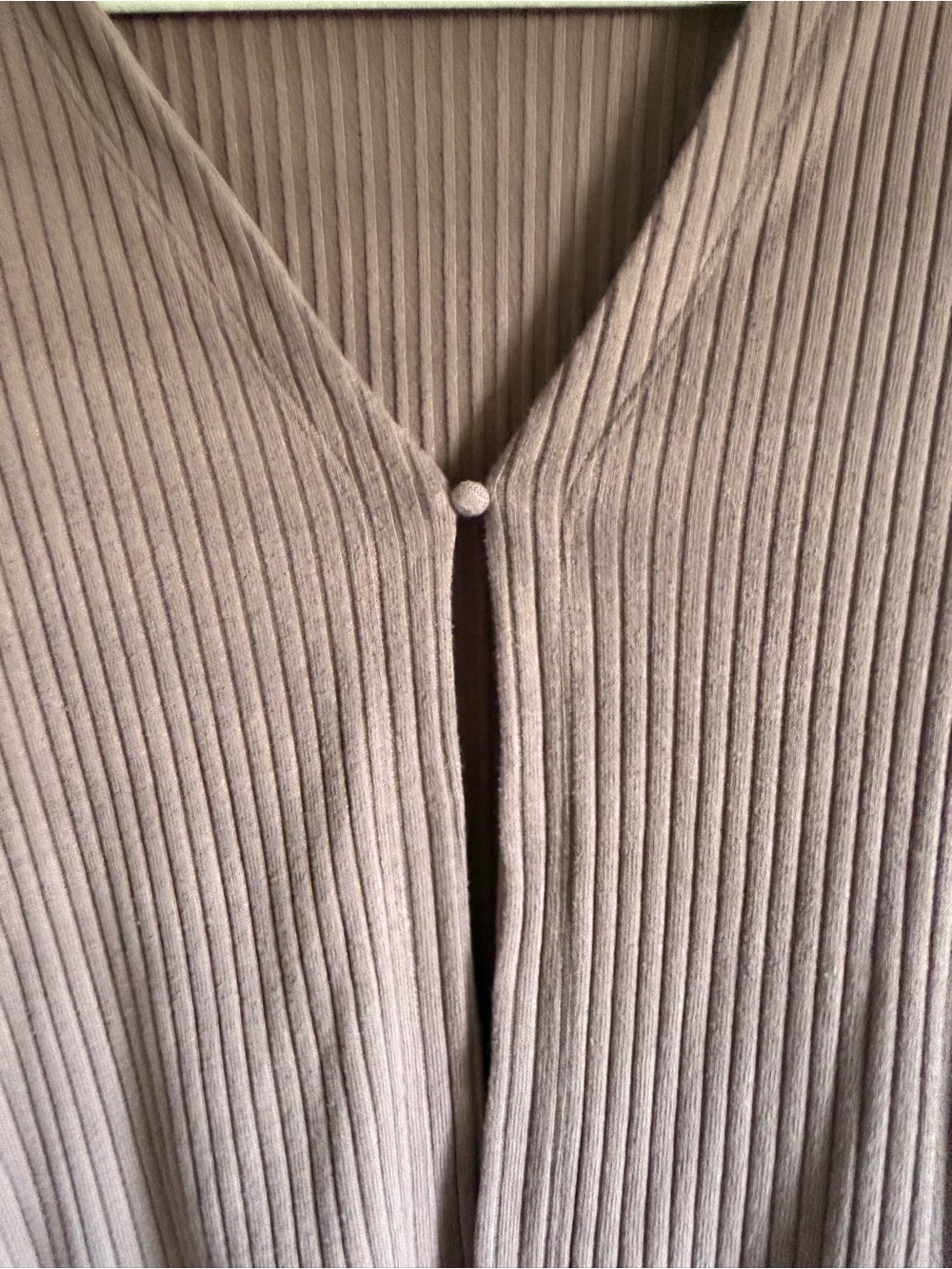 Old Navy Ribbed V-Neck Button-Front Cardigan in Dusty Mauve - Picture 2 of 4